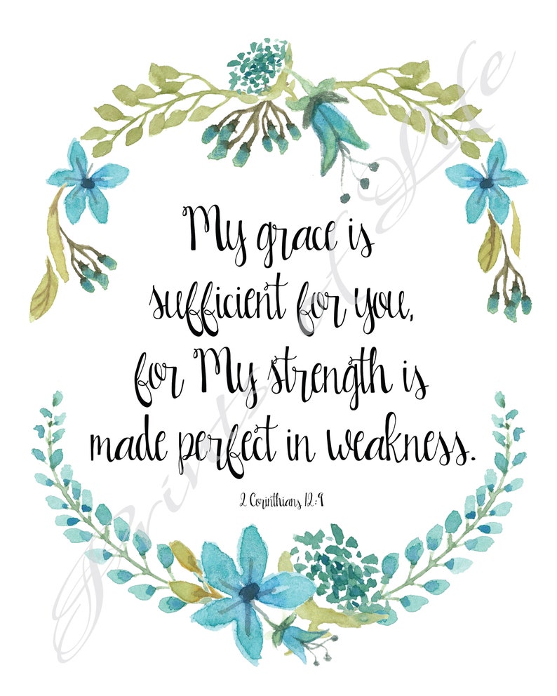 My Grace is Sufficient for You. 2 Corinthians 129 Watercolor Etsy