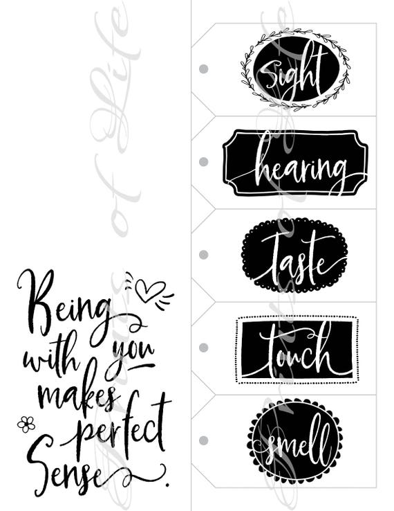 Five Senses Gift Tags & Card. 5 Senses Instant Download Printable. Mens  Valentines Day Gift for Him Her Husband Wife. Birthday Christmas. (Instant  Download) - E…