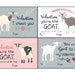 Kids Valentine Cards for School. Cute Goat Animals. Valentines - Etsy