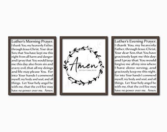 Martin Luther's Evening Prayer Scripture Art Print | Etsy