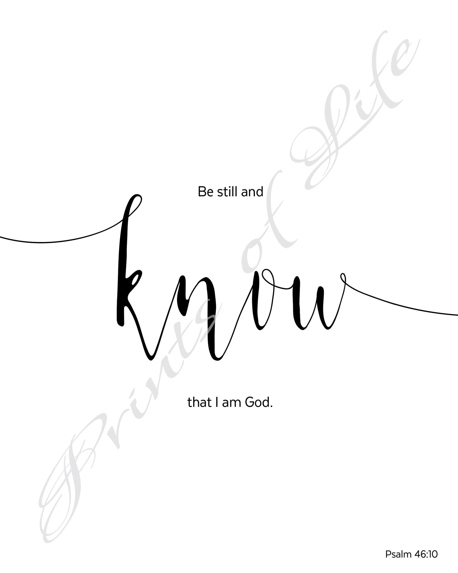 Christian Wall Art. Be Still and Know That I Am God. Psalm Etsy