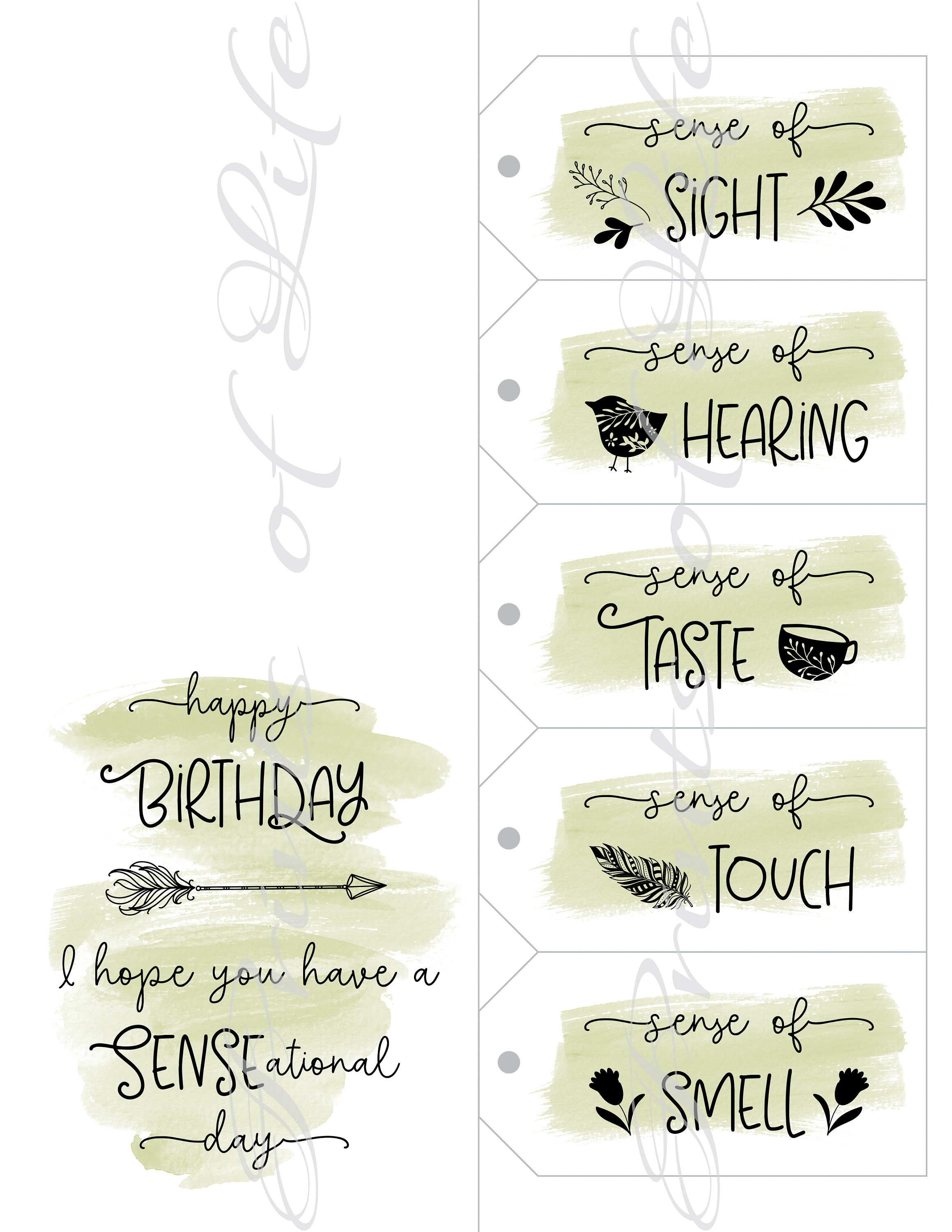 Five Senses Gift Tags & Birthday Card. Instant Download Printable. 5 Senses  Gift for Him Husband Child Kid Parent Friend Boy Son Dad Father. (Download  Now) - Et…