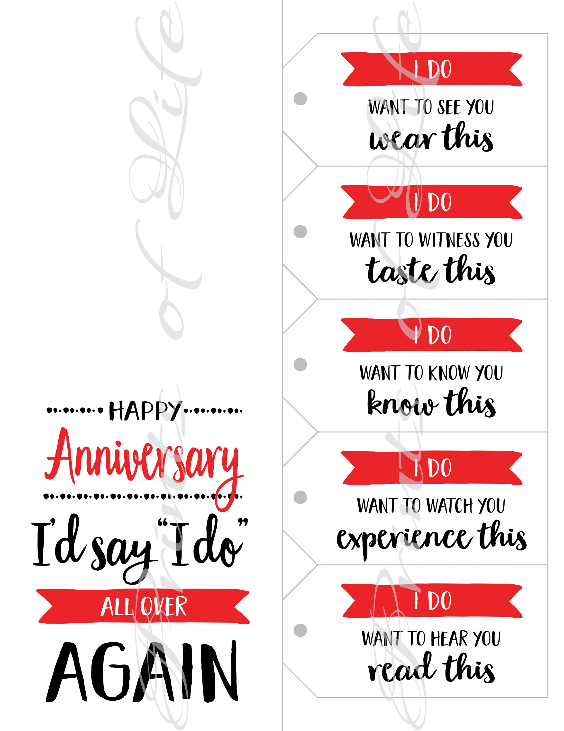 Anniversary Card &amp; Gift Tags. Instant Download Printable for - Etsy