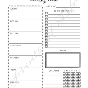 Weekly Plan. Christian Day Planner. Worksheet. Calendar. Notebook. PDF ...
