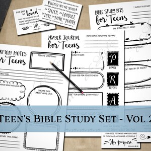 Bibelstudien Set - Vol 2 für Jugendliche. Predigtnotizen, Gebetstagebuch, Memory Cards. Sofortiger Download zum Ausdrucken. Jungen, Mädchen, Jugend, Kinder.