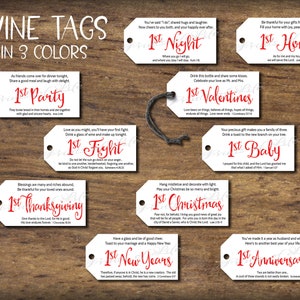 Wedding Firsts Wine Gift Tags. Instant Download Printable. Marriage ...