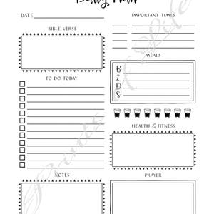 Daily Plan. PDF Printable. Instant Download. Christian Day - Etsy