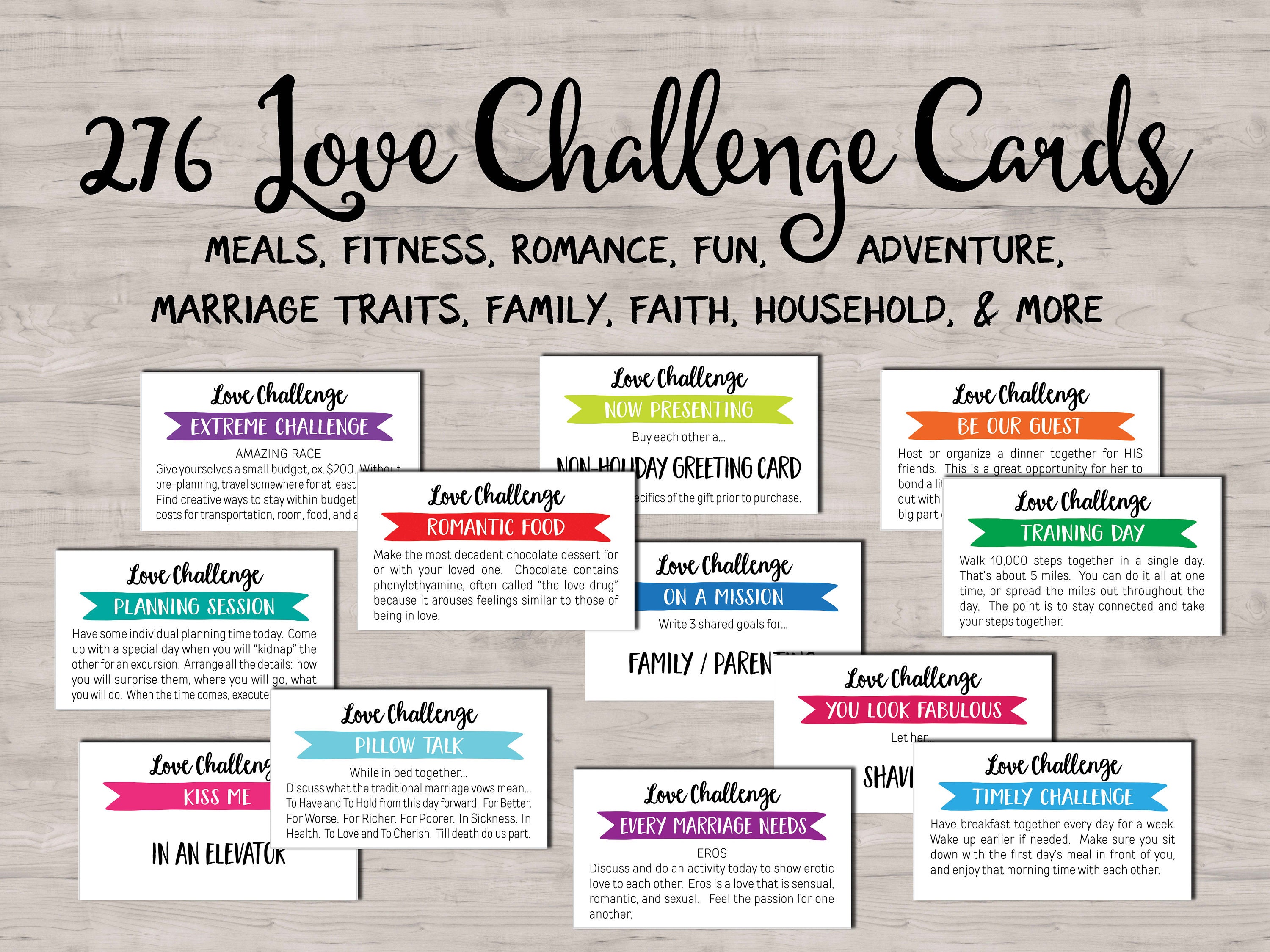 Love Challenge Cards. Instant Download Printable. Dating Wedding Marriage  Date Night Idea Jar. Valentine Love Dare Coupons Husband Wife Gift 