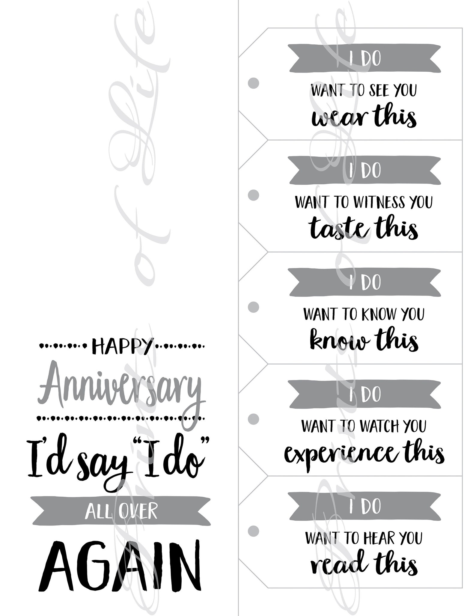 Anniversary Card &amp; Gift Tags. Instant Download Printable for - Etsy