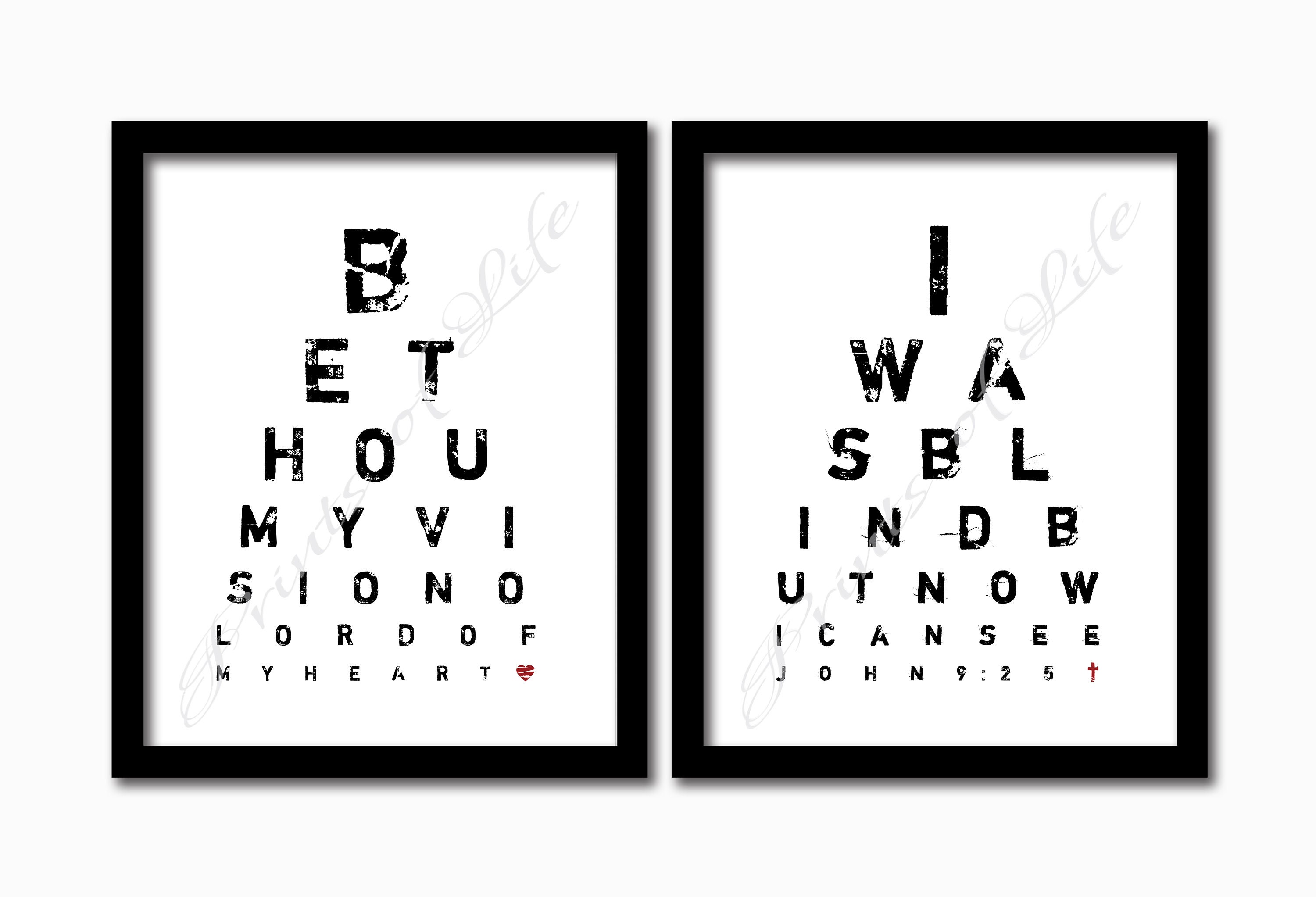 set of 2 eye chart printables instant download pdf jpg etsy