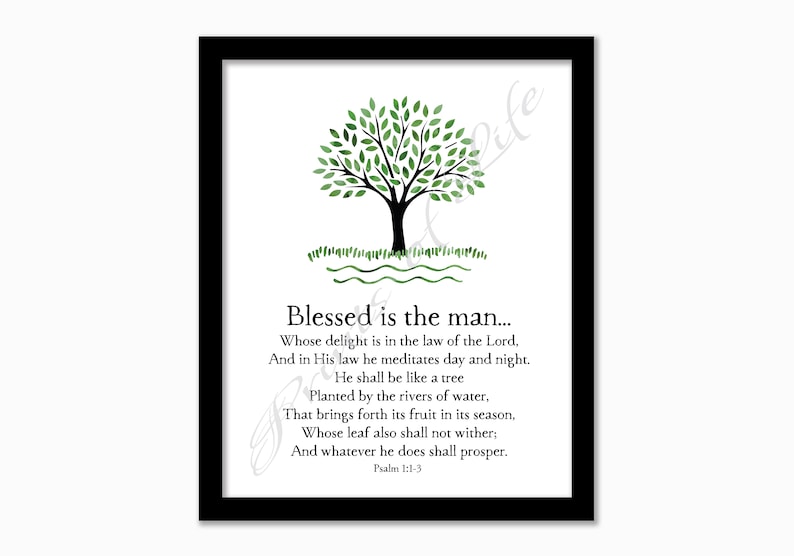 Christian wall art. Blessed is the man. Psalm 113 Instant Etsy
