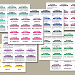 Love Challenge cards. Instant download printable. Dating wedding marriage Date night idea jar. Valentine love dare coupons Husband Wife gift image 3