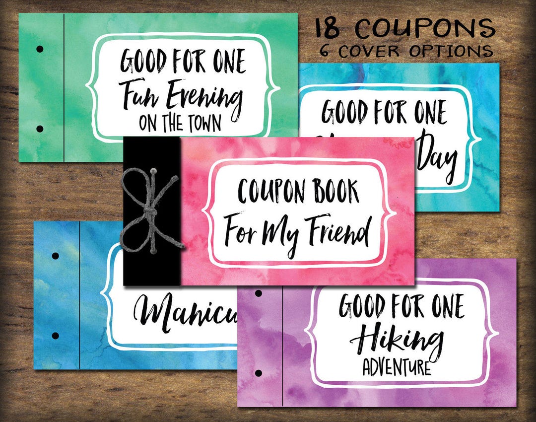 Friend BFF Coupon Book Printable. Instant Download Gift Idea. DIY Print ...