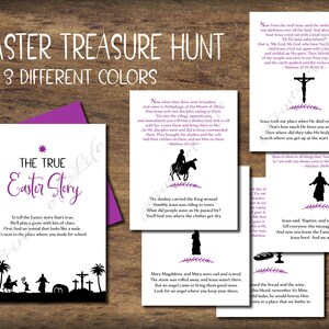 Ostern Schatzsuche. Oster-Schnitzeljagd für Kinder. Sofortiger Download zum Ausdrucken. Christliches Set. Schrift Bibelvers. Ostereiersuche.