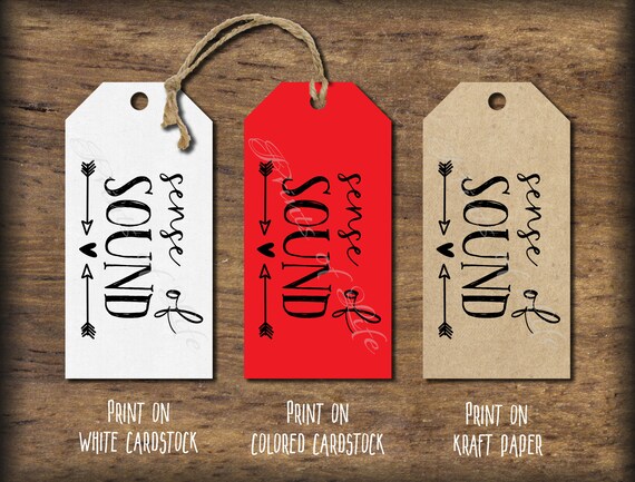 Five Senses Gift Tags & Card. 5 Senses Instant Download Printable