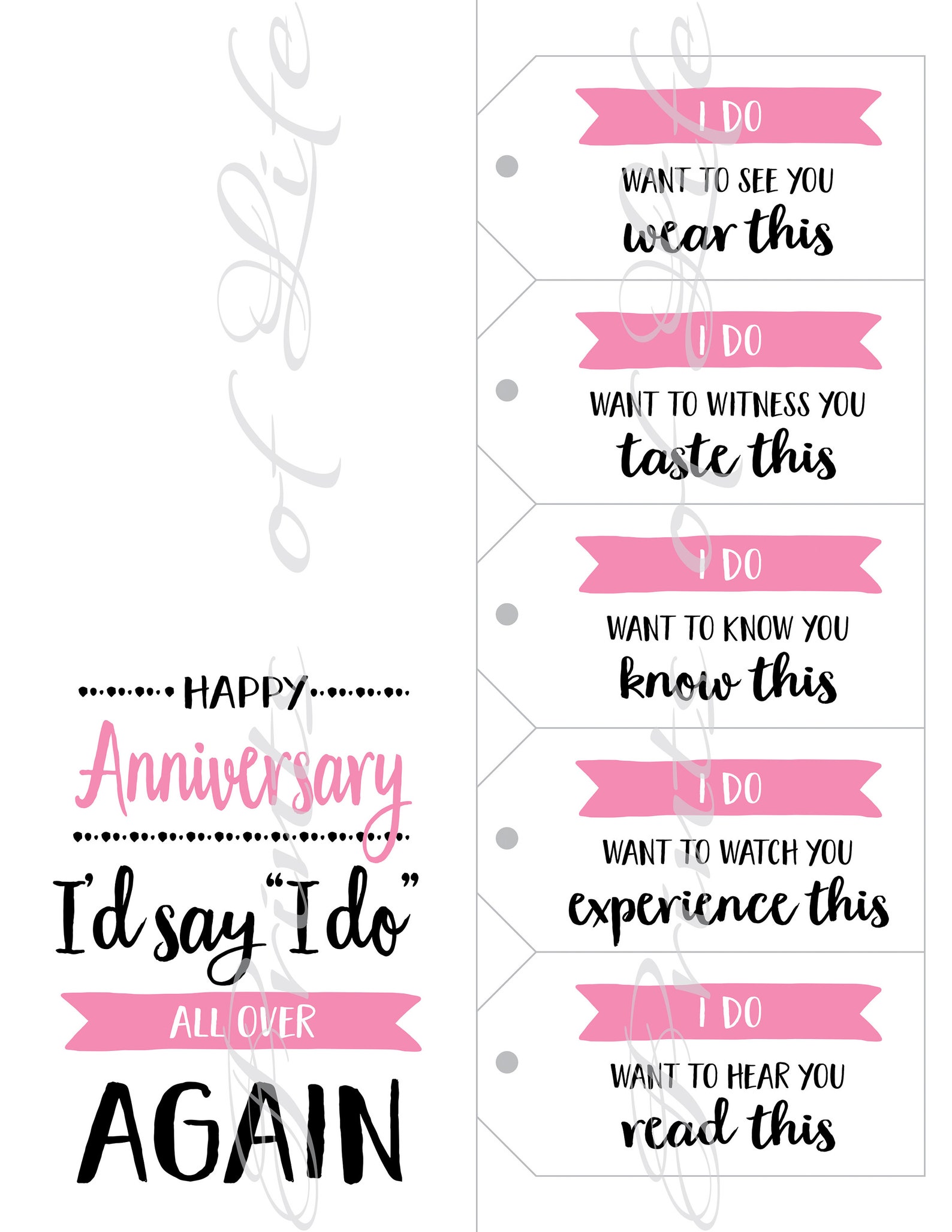Anniversary Card &amp; Gift Tags. Instant Download Printable for - Etsy