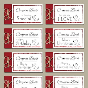 Coupon Book. Printable Gift Idea. Instant Download. DIY PDF Print. Love ...