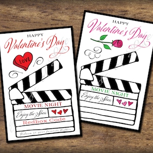 Valentines Day Printable Redbox Code Gift Card. Instant Download ...