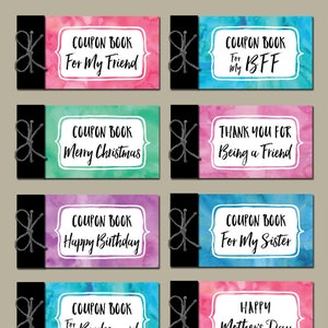 Friend BFF Coupon Book Printable. Instant Download Gift Idea. DIY Print ...