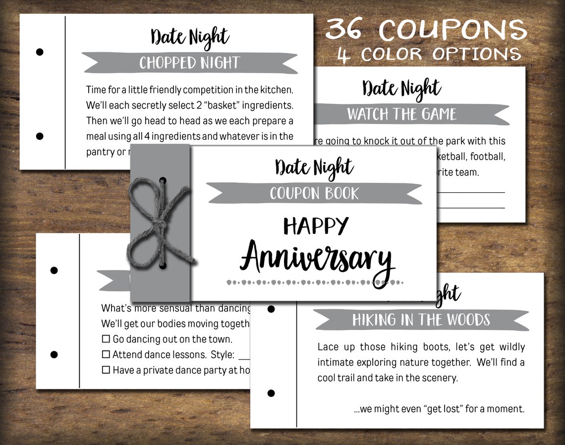 Anniversary Date Night Coupon Book. Instant Download - Etsy