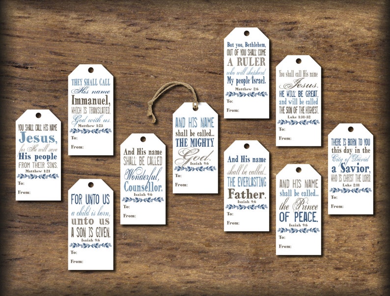 christmas gift tags names of jesus instant download etsy