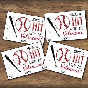 Baseball Kids Valentinskarten. Sport Valentinstag. Jungen Mädchen. Sofortiger Download Pdf DIY Druck. Klassenzimmer Schule tags. kvz