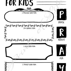 Prayer Journal for Kids. Instant Download Printable. Boys, Girls, Youth ...