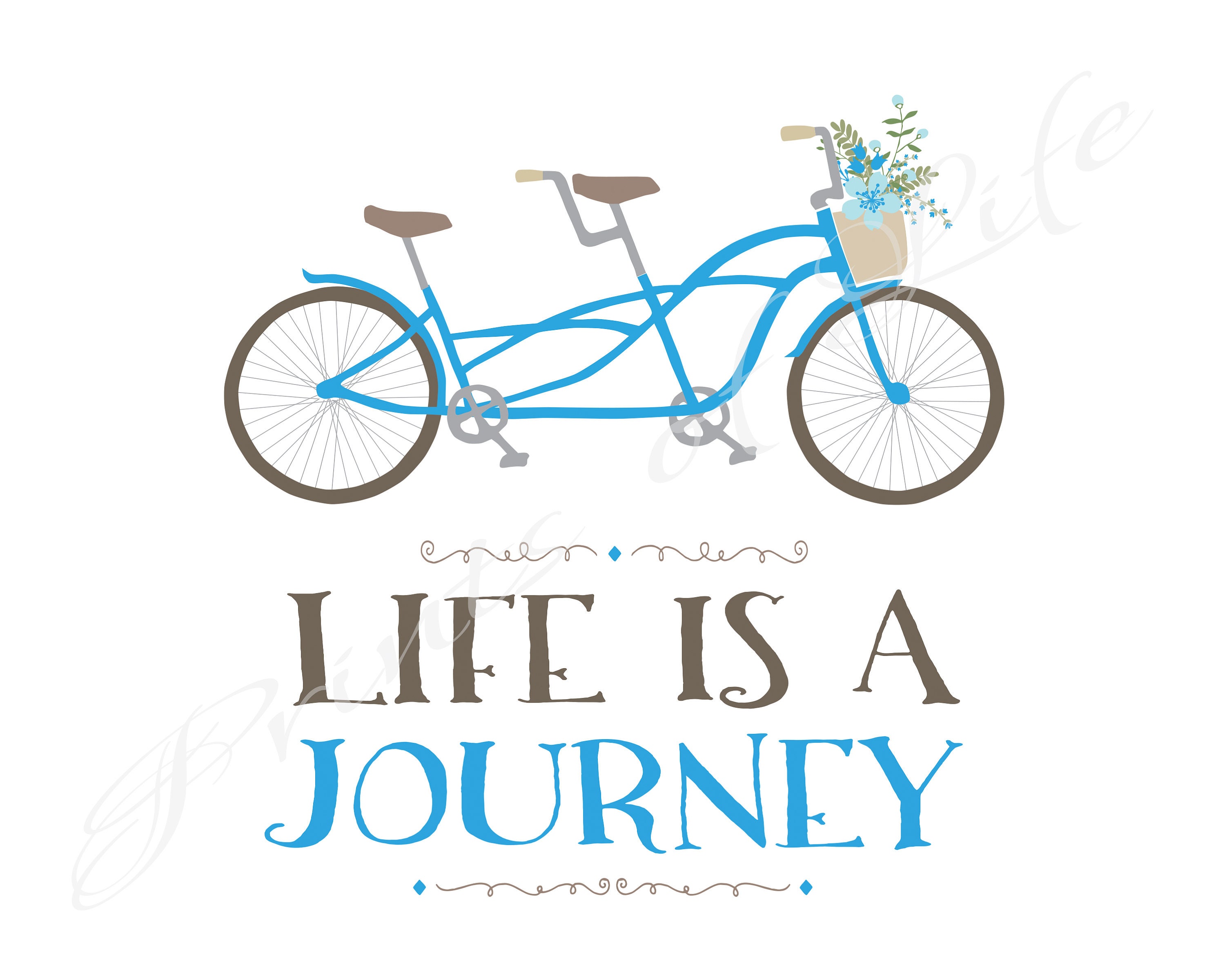 Life is a Journey. Tandem Bike. Bicycle Built for Two. Wedding Etsy
