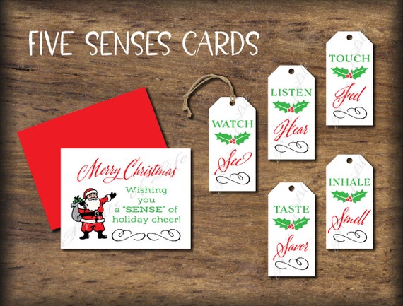 Five Senses Gift Tags & Card With Bible Verses. Instant Download