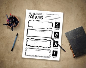 Bibelstudien-Journal Notizen für Kinder. SEIFE. Jungen, Mädchen, Jugendliche, Jugendliche, Kinder. Sofortiger Download zum Ausdrucken. Schrift Arbeitsblatt Anleitung Planer