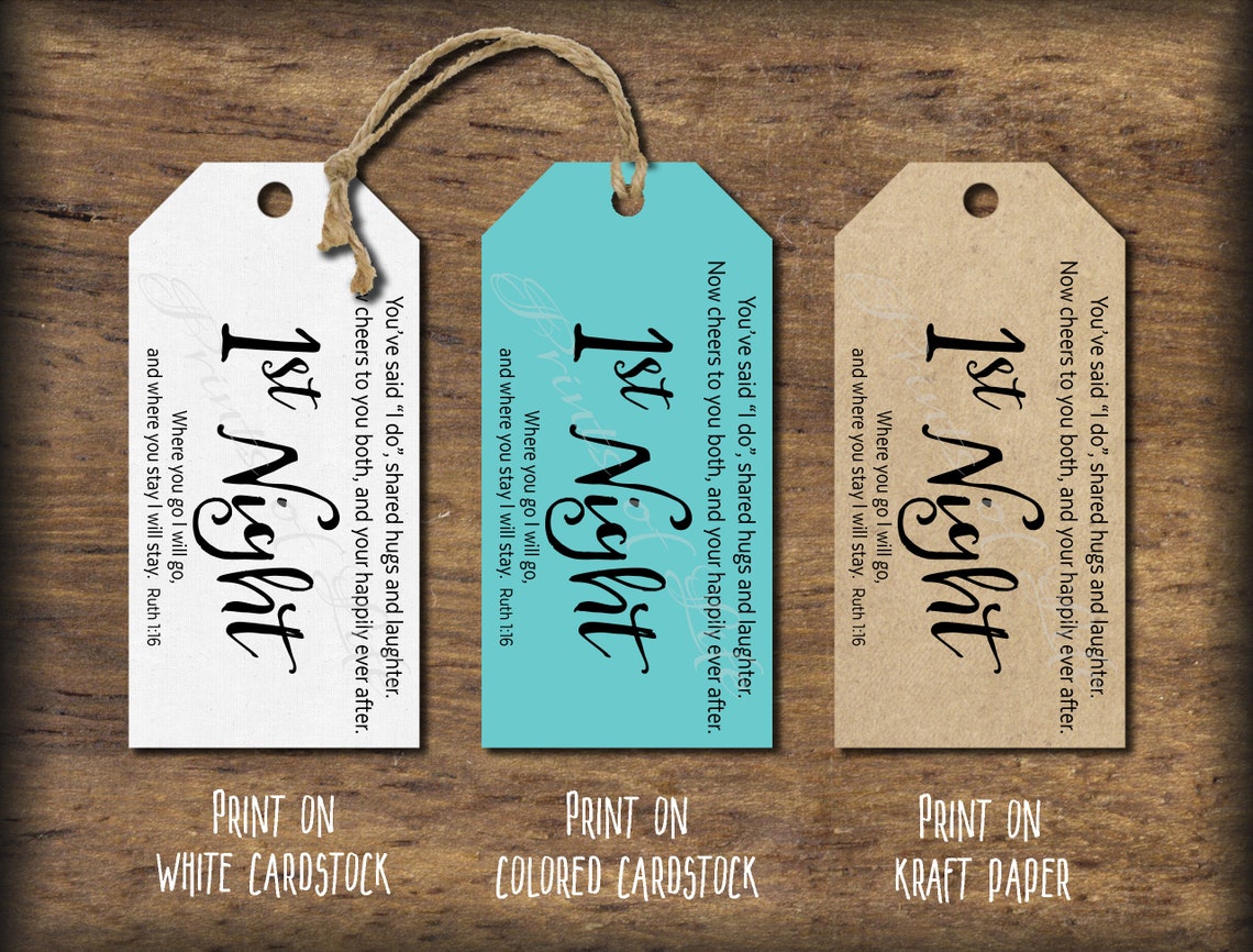 Wedding Firsts Wine Gift Tags. Instant Download Printable. - Etsy