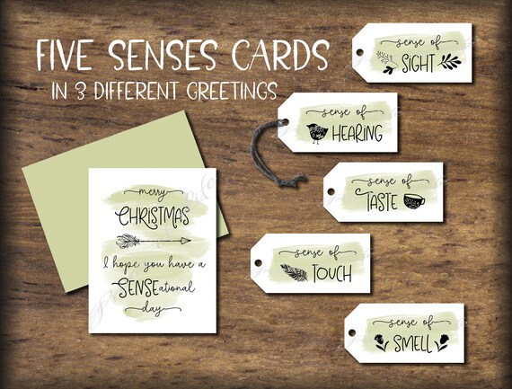 5 Senses Gift Tags &amp; Card. Instant Download Printable. Five | Etsy