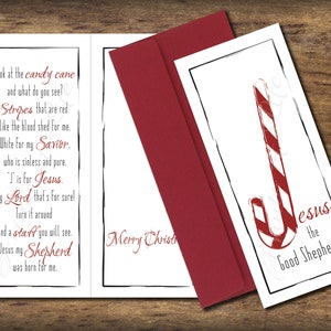 Christmas Card Printable. Candy Cane Story Tri-fold Card. - Etsy
