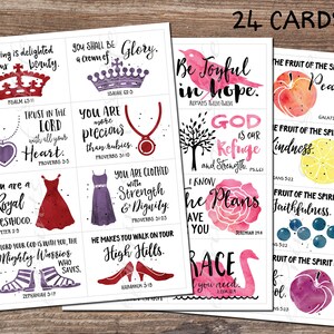 Brotdose Notizen. Set 8. Mädchen Schrift. Sofortiger Download druckbare PDF. Bibelvers. Christliche Karten. Kinder. Frauen. Prinzessin. Sprüche 31.