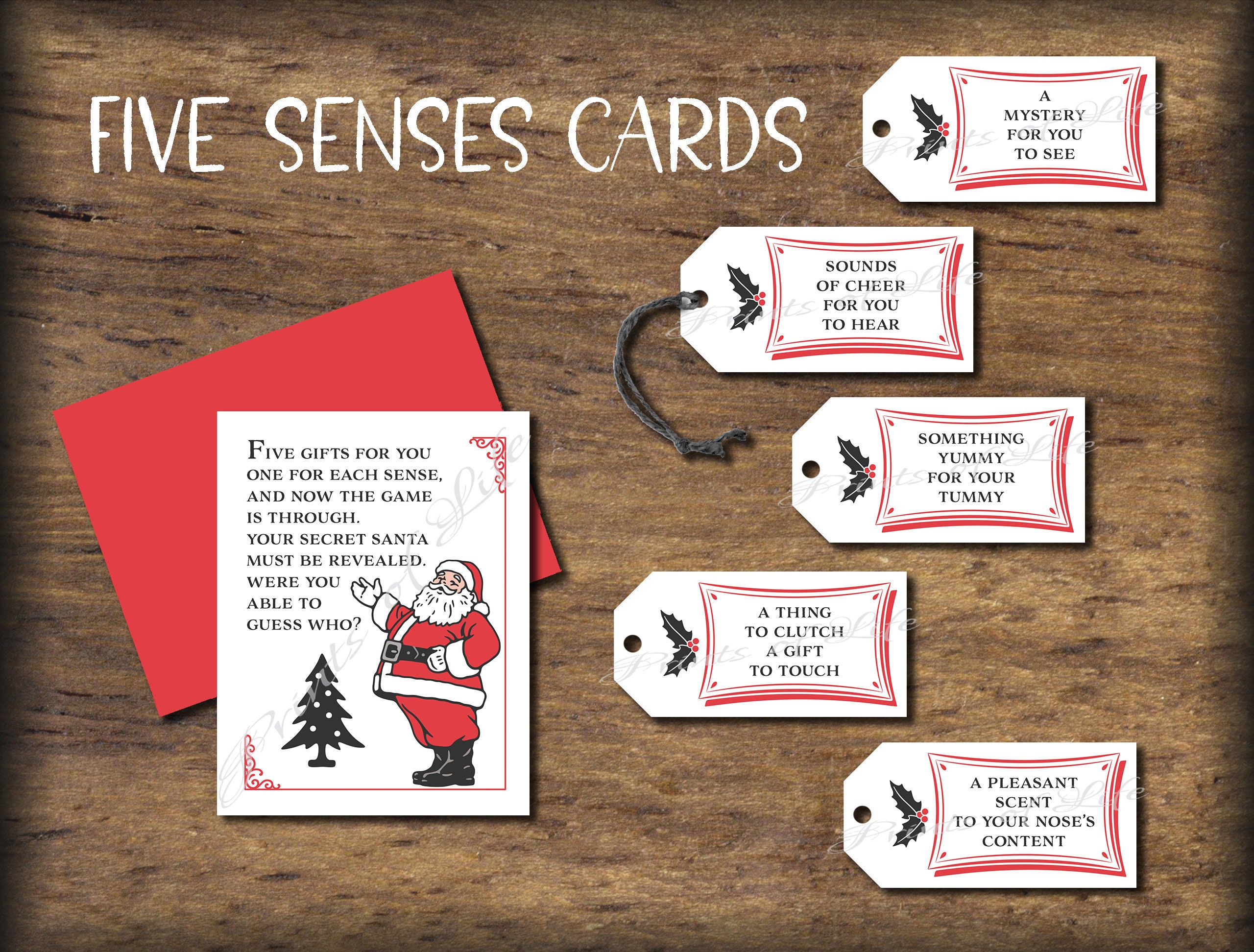 Five Senses Gift Tags & Card. 5 Senses Instant Download Printable. Perfect  Sense Print. Christmas Gift for Him Her. Valentines Day. Birthday 