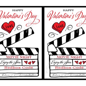 Valentines Day Printable Redbox Code Gift Card. Instant Download ...