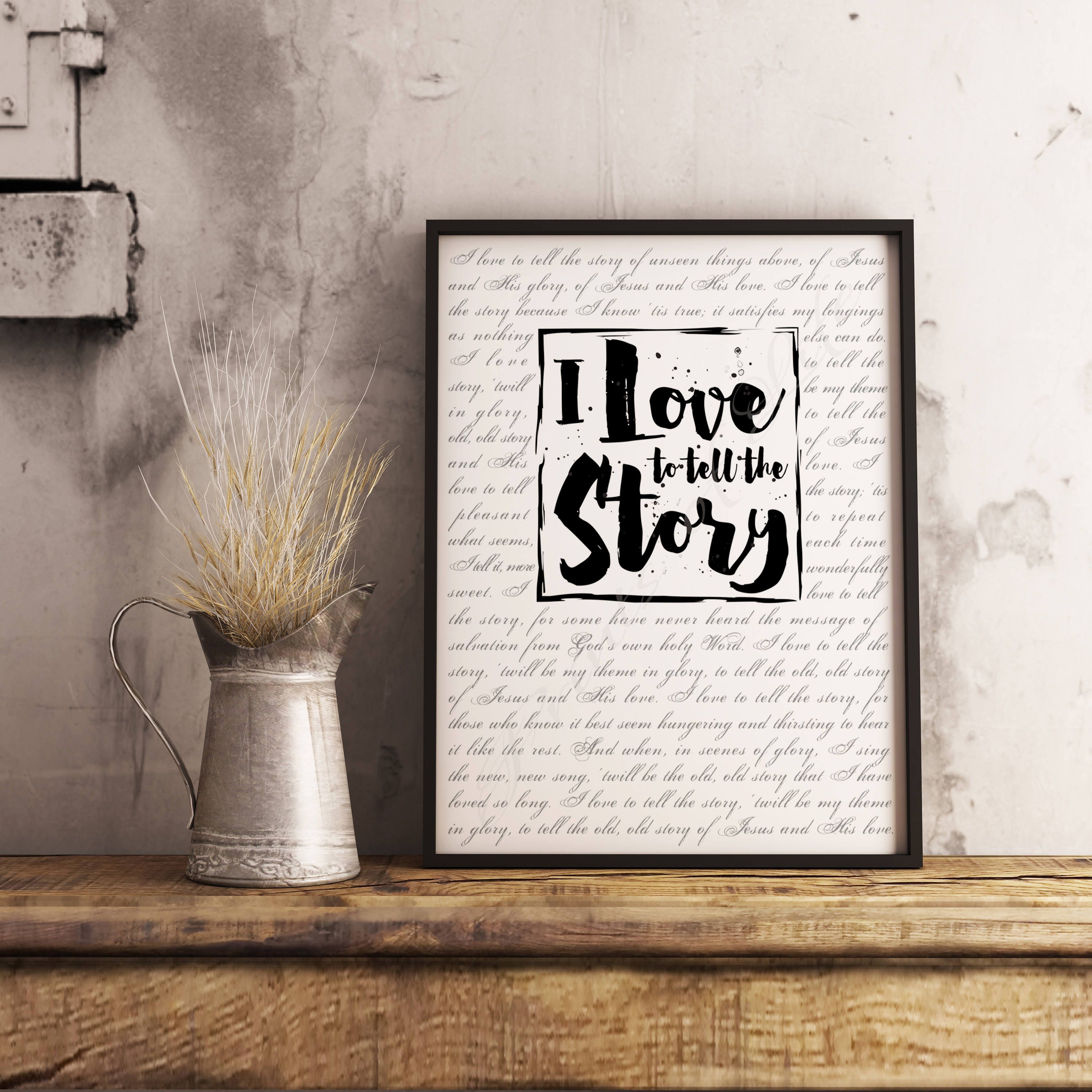 Christian hymn art. I Love to Tell the Story. Instant download | Etsy