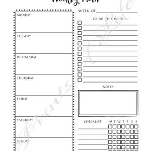 Weekly Plan. Christian Day Planner. Worksheet. (Download Now) - Etsy