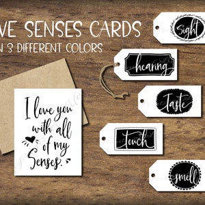 Five Senses Gift Tags & Card. Instant Download Printable. 5 Sense of Humor  Funny Print. Christmas Gift for Him Her. Valentines Day. Birthday 