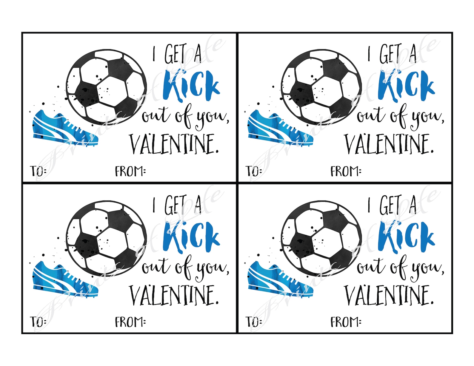 Soccer Kids Valentine Cards Sports Valentines Day Boys Etsy