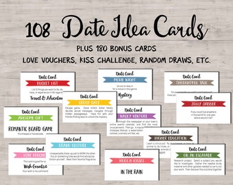 Date Night Ideas. Date night cards. Date night box. Date night jar. Date night gift basket. Wedding date night. Instant download printable.