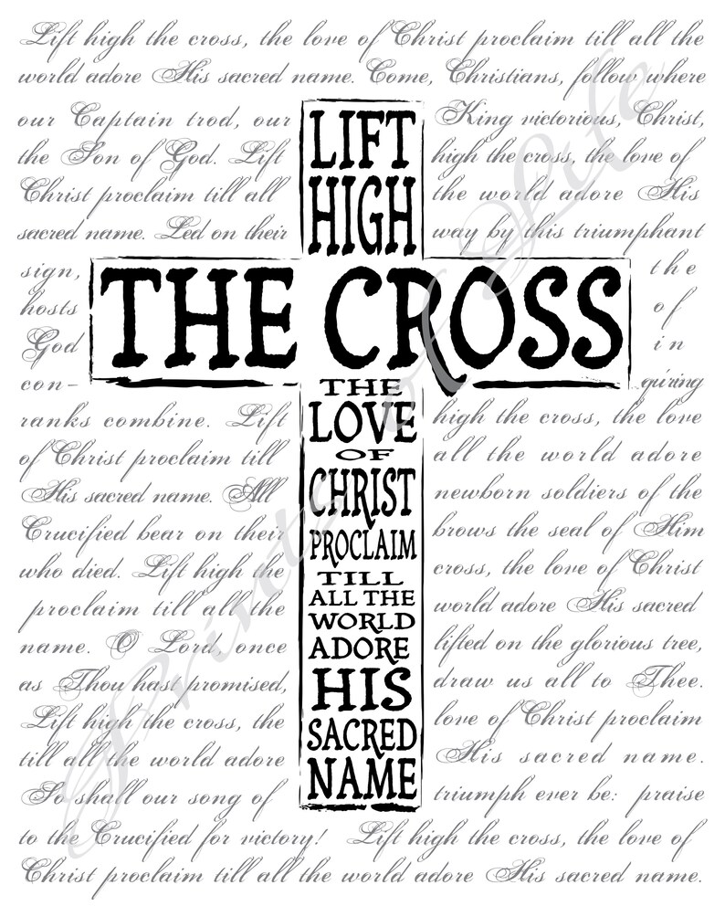 Lift High the Cross. Christian Wall Art. Instant Download Etsy