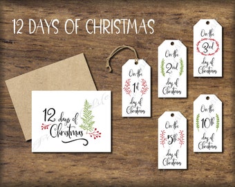 12 days of christmas gift labels