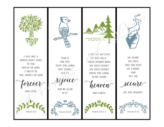 Christian Bookmarks. Instant Download. DIY Printable Bible Study