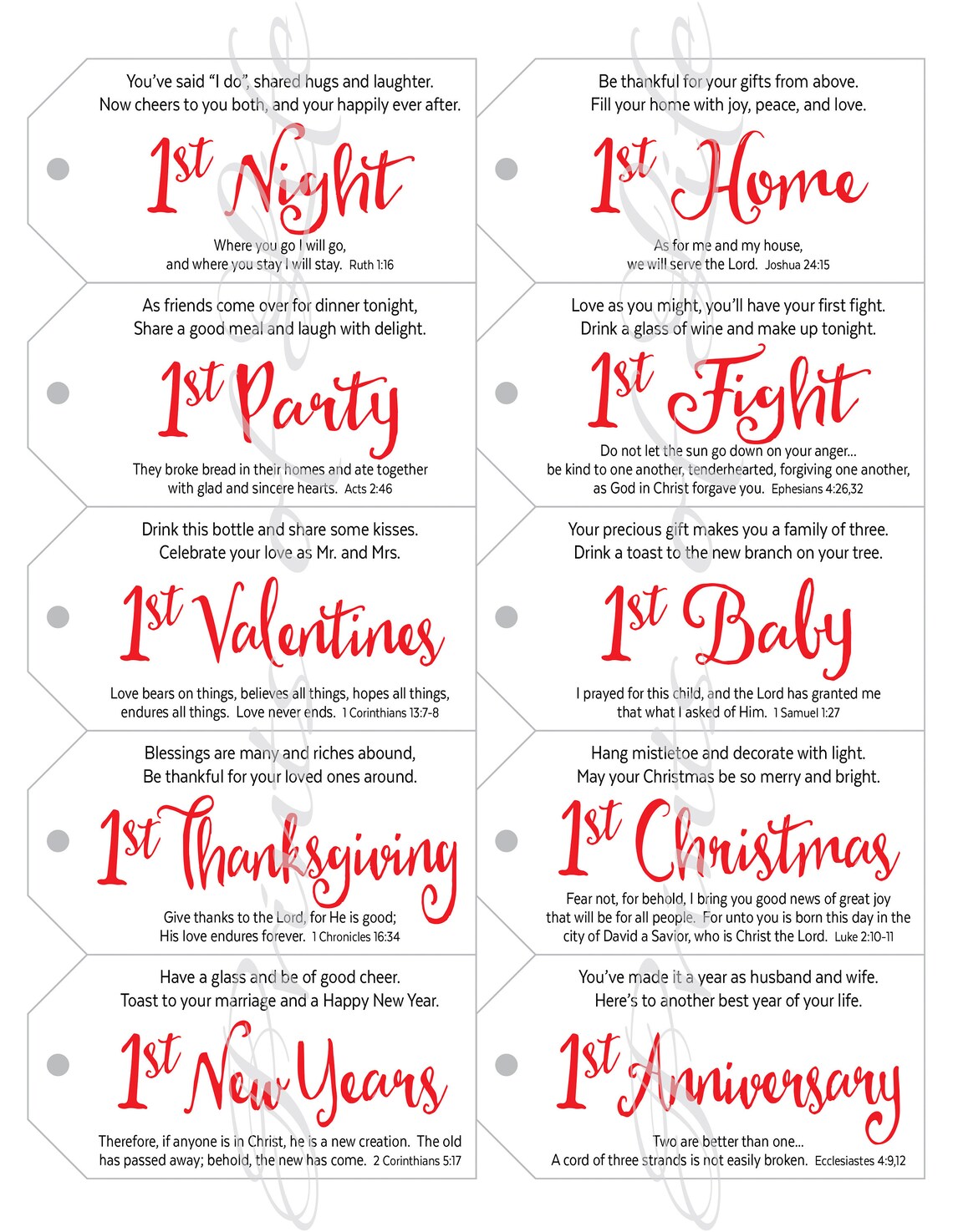 Wedding Firsts Wine Gift Tags. Instant Download Printable. - Etsy