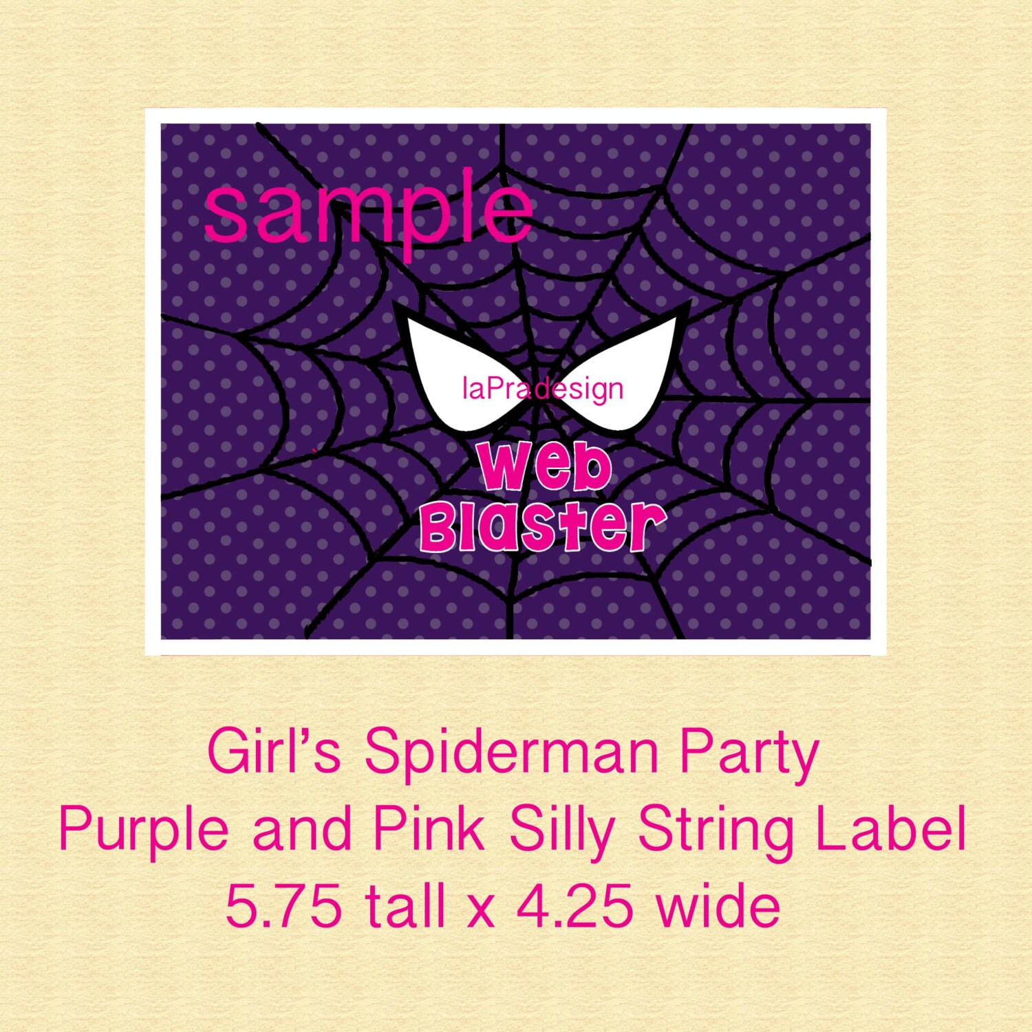 GIRL Spiderman Birthday  Shooter Label for Silly String Etsy