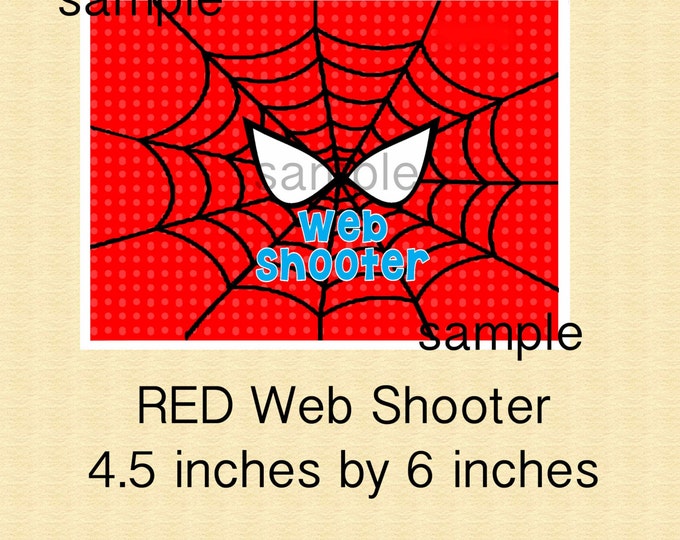 RED Spiderman Birthday  Shooter Label for Silly Stringyou PRINT 2