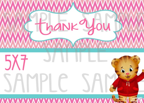 Daniel Tiger Thank You Card-YOU PRINT | Etsy México