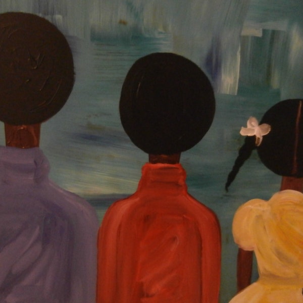 Original African American black art painting