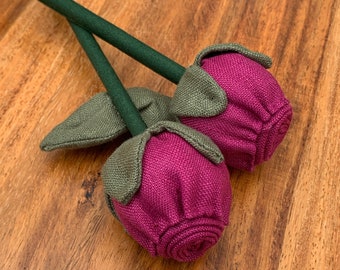 Single magenta linen rose